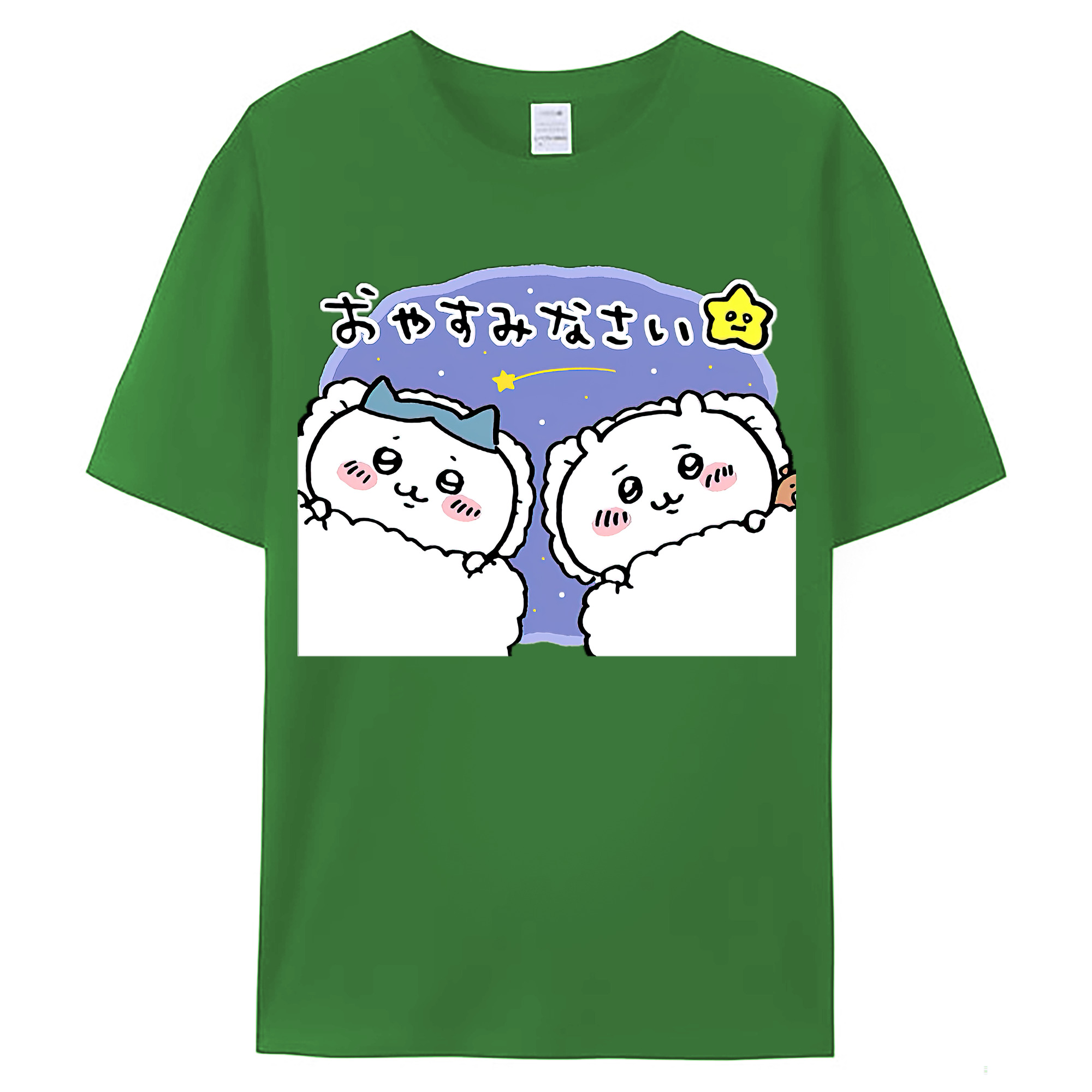 （画像用） ちいかわ ハチワレ Chii-kawa hachiware レディースカジュアルプリントTシャツ（綿100％）